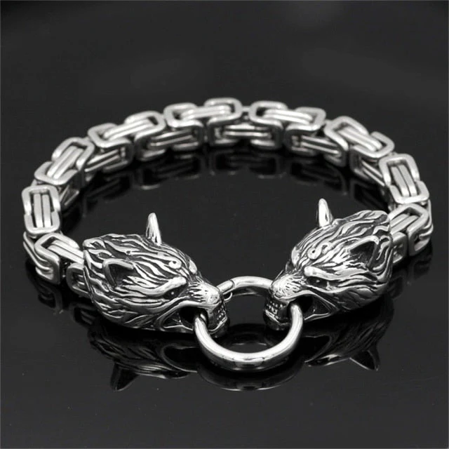 Nordic Vikings Wolf Men Bracelet - Image 4