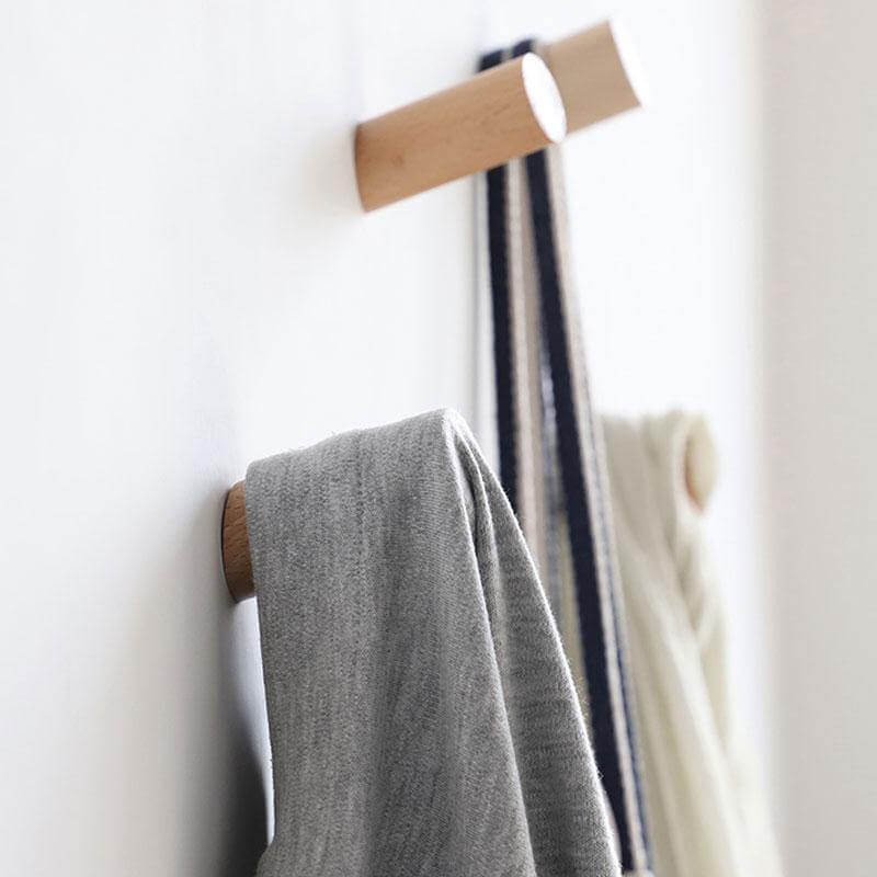 Nordic Wooden Easy Wall-Mounted Clothes Hanger - Image 7