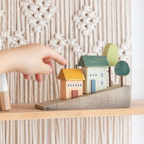 Nordic Wooden Miniature Hilly Neighborhood Home Decor - Image 3