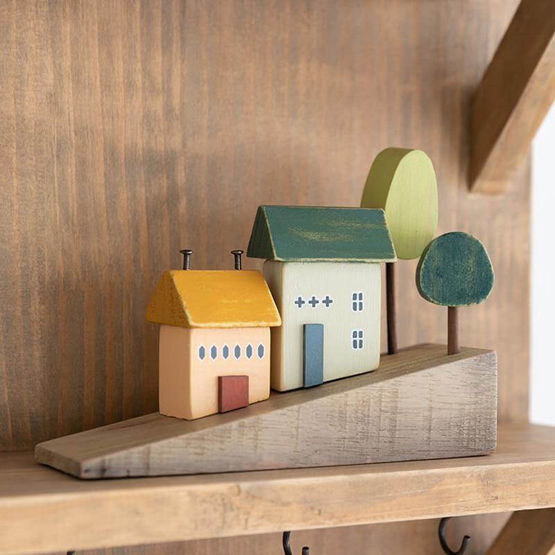 Nordic Wooden Miniature Hilly Neighborhood Home Decor - Image 5