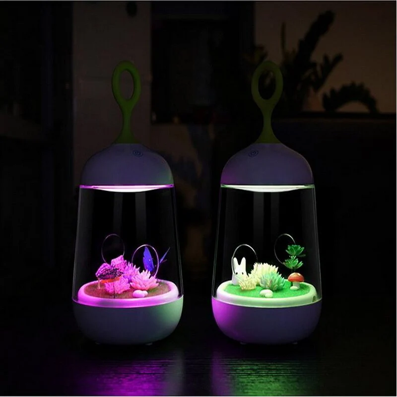 Novelty USB Charging LED Colorful Micro-landscape Plant Light - Image 2