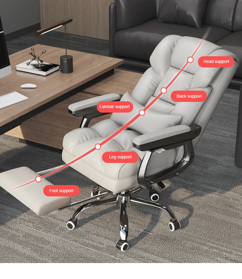 Office Comfort Adjustable Leather Comfy Chair - Image 4