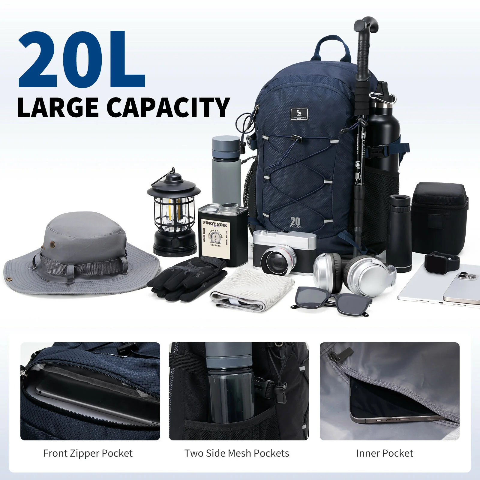 OIWAS 20L Lightweight Outdoor Hiking Backpack - Image 8