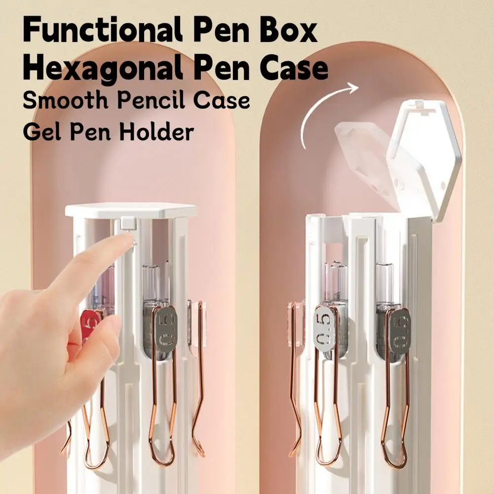 One-Touch Hexagon Pen Organizer Case - Image 4