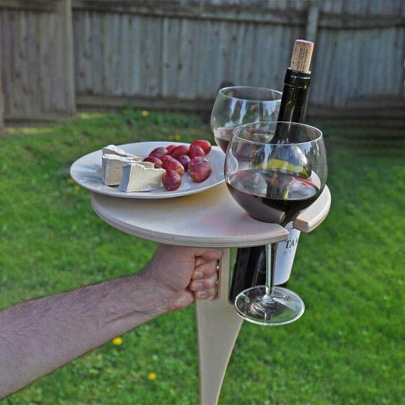 Outdoor Foldable Wood Wine Table - Image 7