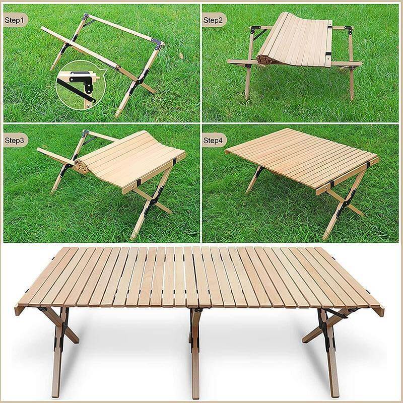 Outdoor Folding Durable Wood Table - Image 2