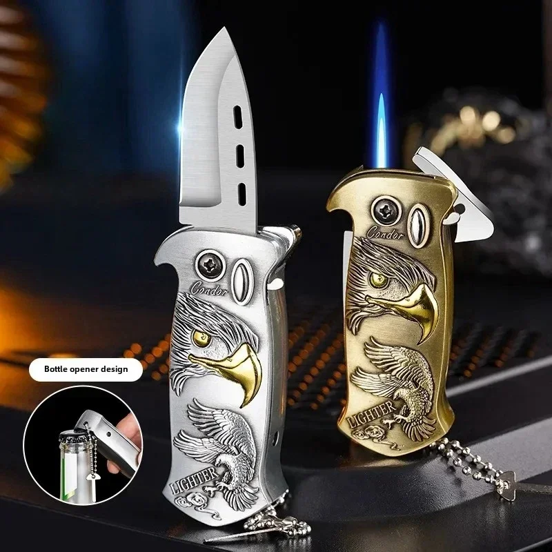 Outdoor Portable Metal Folding Knife Lighter - Image 2