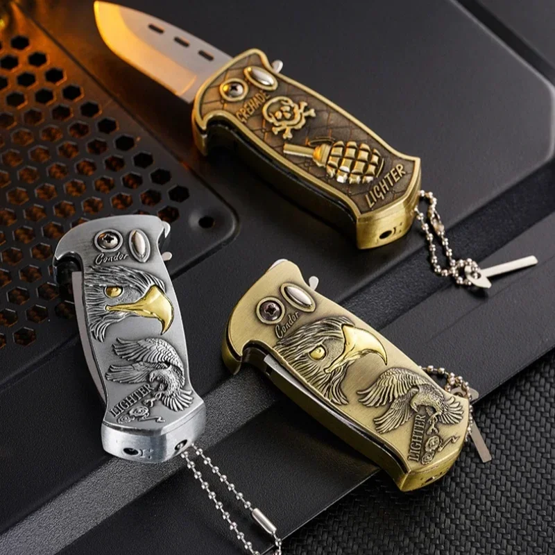 Outdoor Portable Metal Folding Knife Lighter - Image 3