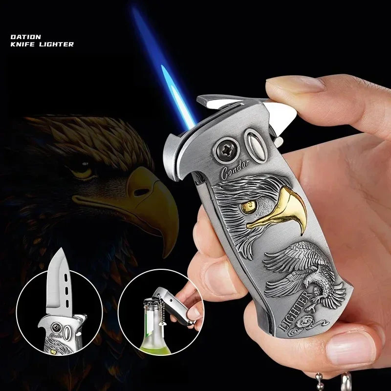 Outdoor Portable Metal Folding Knife Lighter - Image 4
