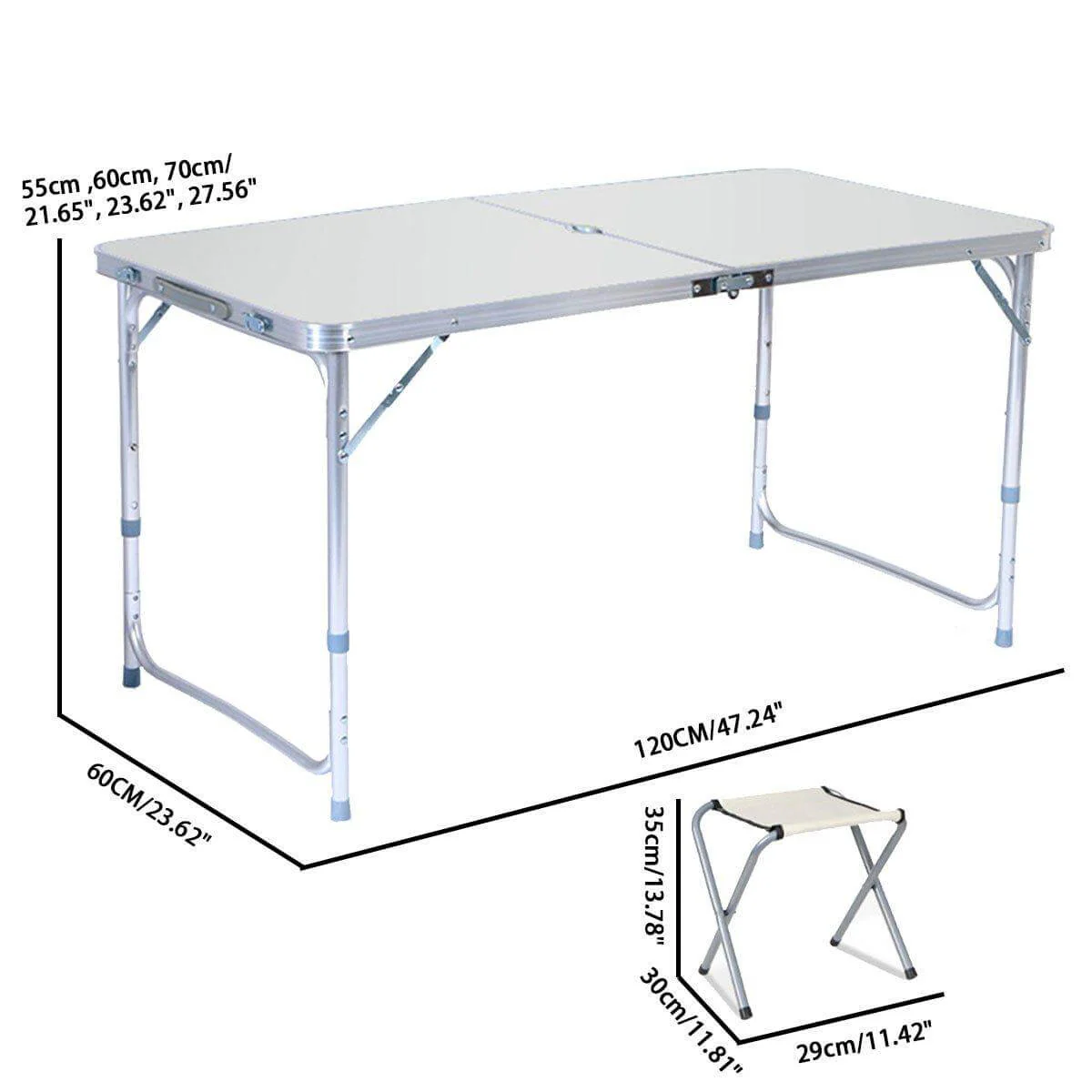Outdoor Waterproof Adjustable Foldable Picnic Table Set - Image 2