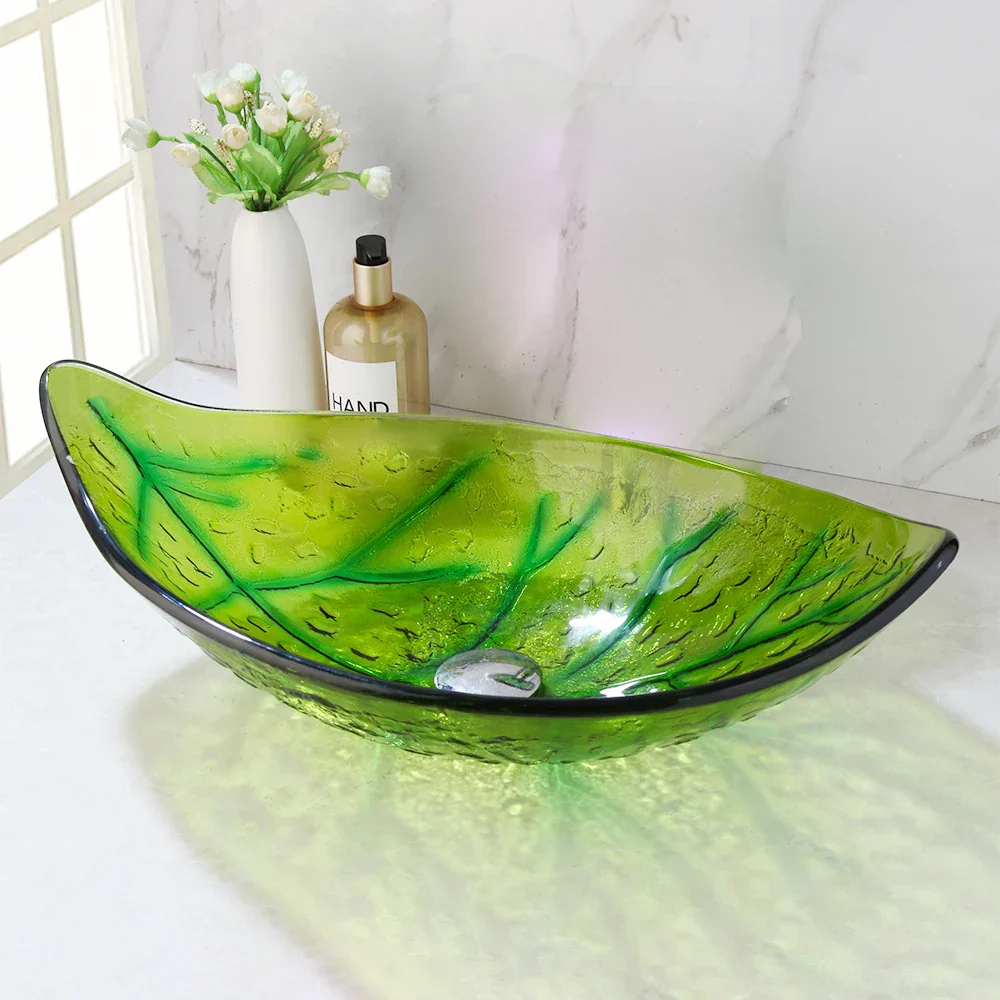 Oval Vessel Tempered Glass Waterfall Faucet Combo Sink - Image 7