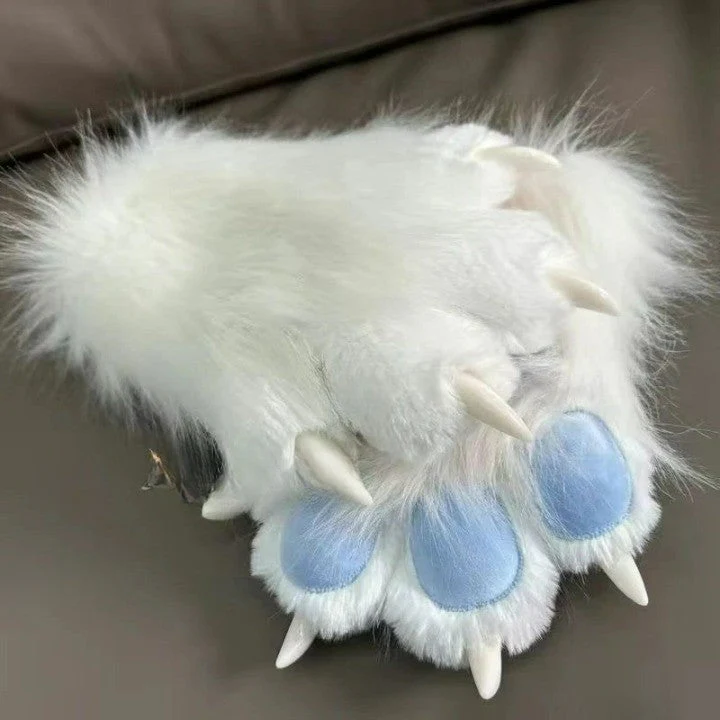 Padded Furry Paw Winter Hand Gloves - Image 2
