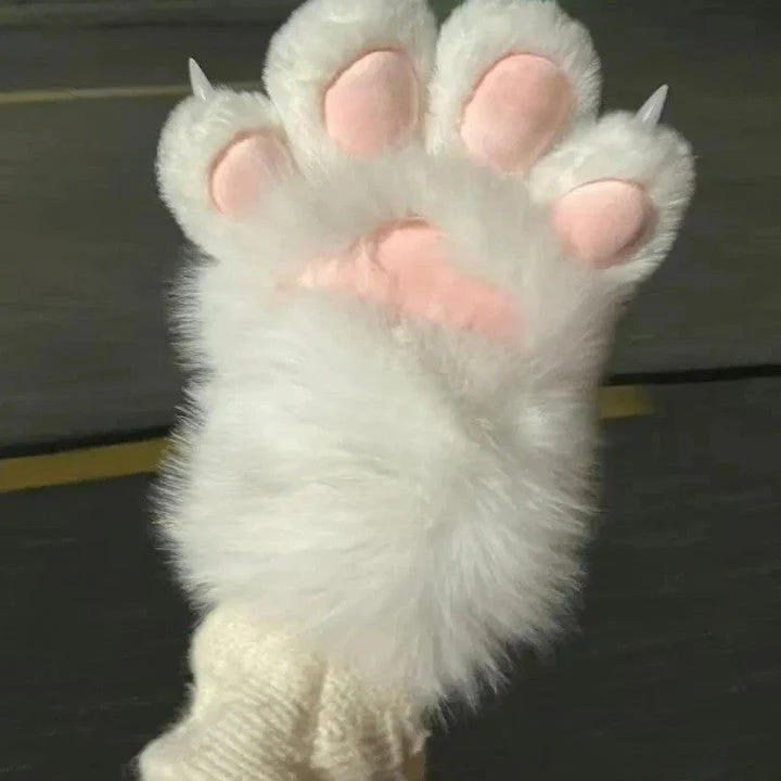 Padded Furry Paw Winter Hand Gloves - Image 6