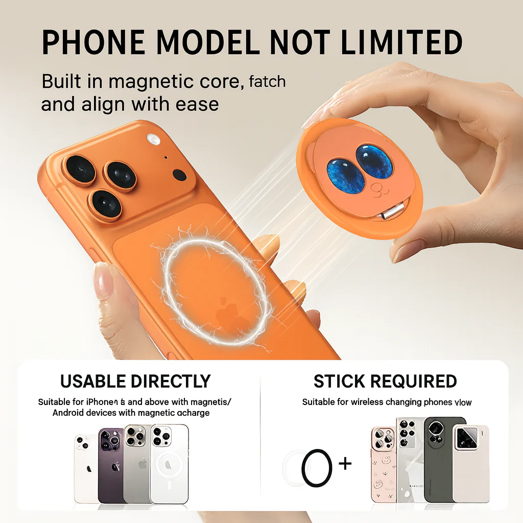 Panda Eyes Magnetic Adjustable Phone Ring Stand - Image 3