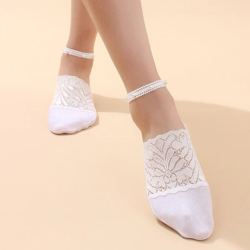 Pearl Lace Anti-slip Comfy Invisible Socks - Image 6