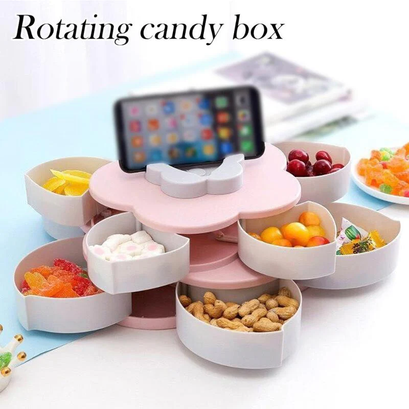 Petal-Shape Rotating Snack Box - Image 6