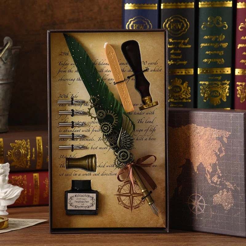 Phoenix Feather Mechanic Calligraphy Pen Set - Image 2