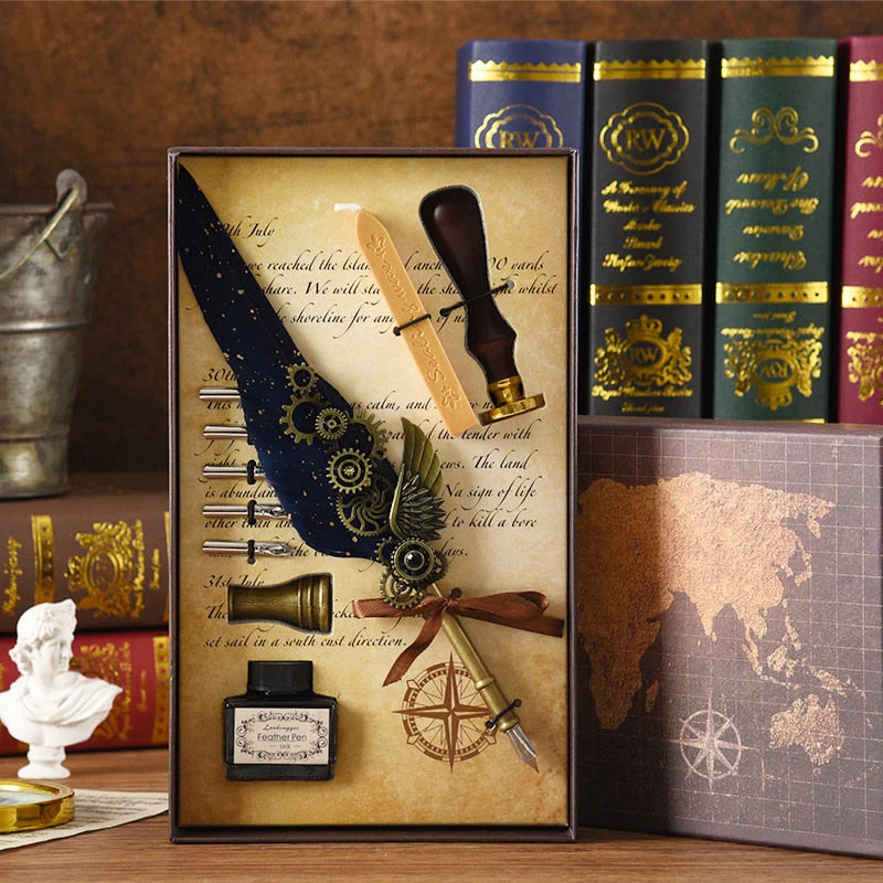 Phoenix Feather Mechanic Calligraphy Pen Set - Image 4