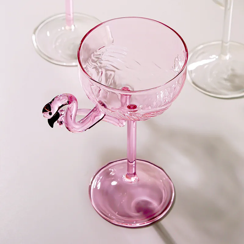 Pink Flamingo Cocktail Clear Party Glasses - Image 4