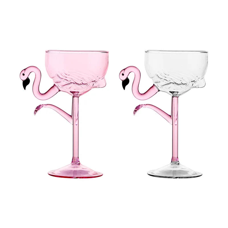 Pink Flamingo Cocktail Clear Party Glasses - Image 5