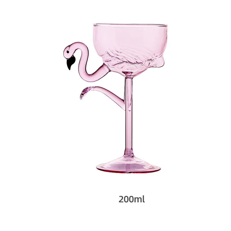 Pink Flamingo Cocktail Clear Party Glasses - Image 8