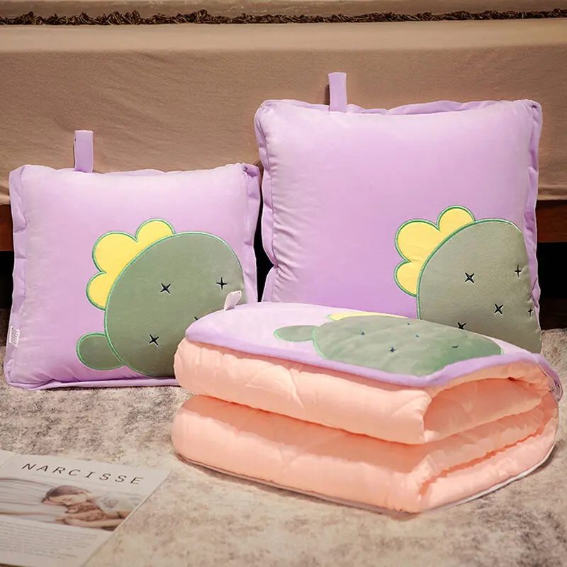 Playful Cartoon Toast Foldable Travel Pillow Blanket - Image 5