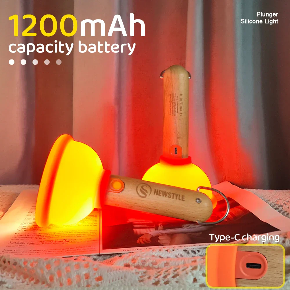 Plunger Style Stress Relief LED Night Lamp - Image 2