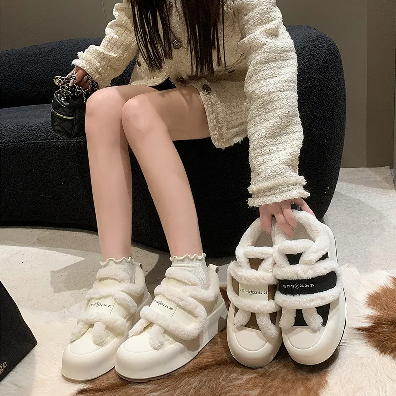 Plush-Lined Elevated Chunky Platform Shoes - Image 5