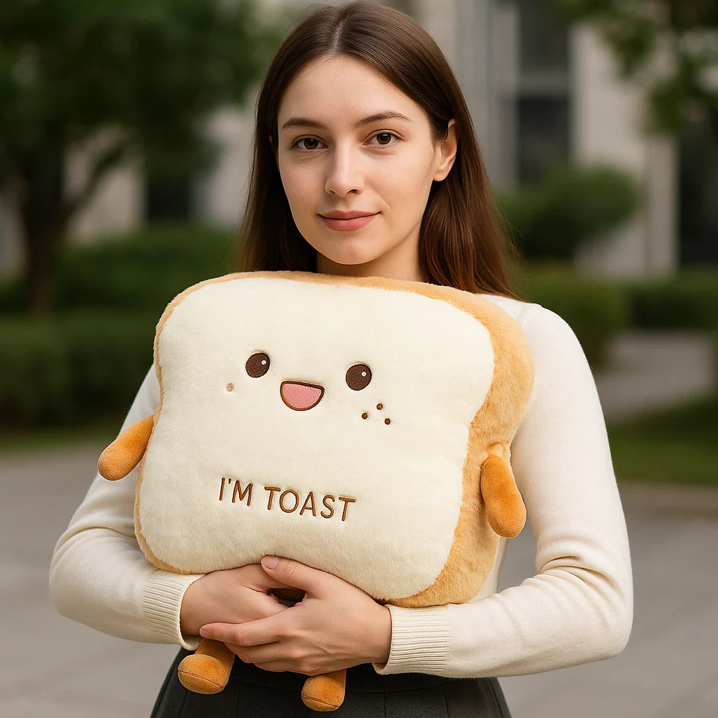 Plush Toast Bread Ultra Soft Hand Warmer Pillow - Image 2
