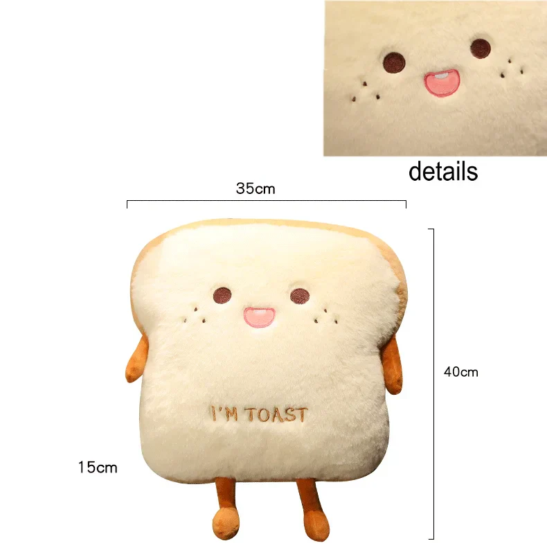 Plush Toast Bread Ultra Soft Hand Warmer Pillow - Image 7