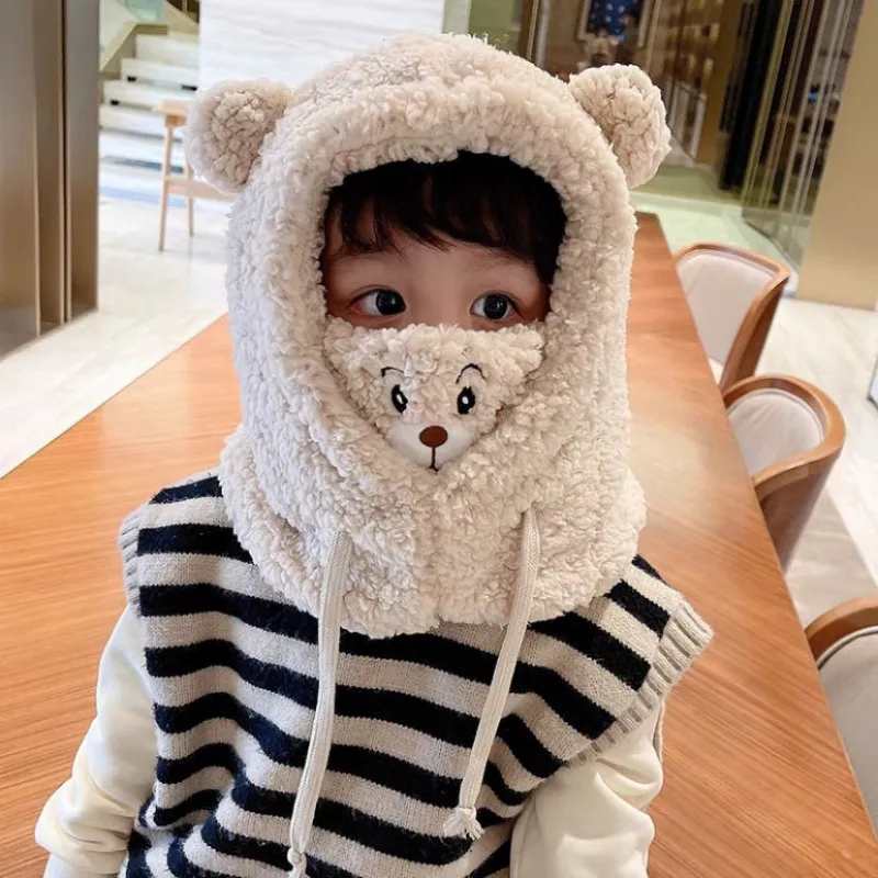 Plush Warm Bear Winter Scarf Mask - Image 8