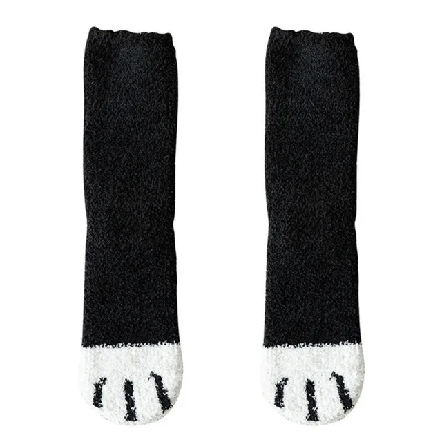 Plush Winter Cute Cat Paws Sock - Image 9