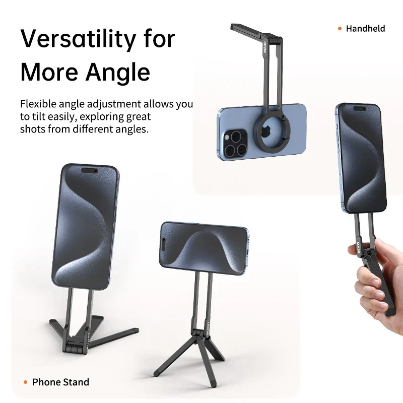 Pocket Size Clip-On Magnetic Foldable Tripod - Image 4