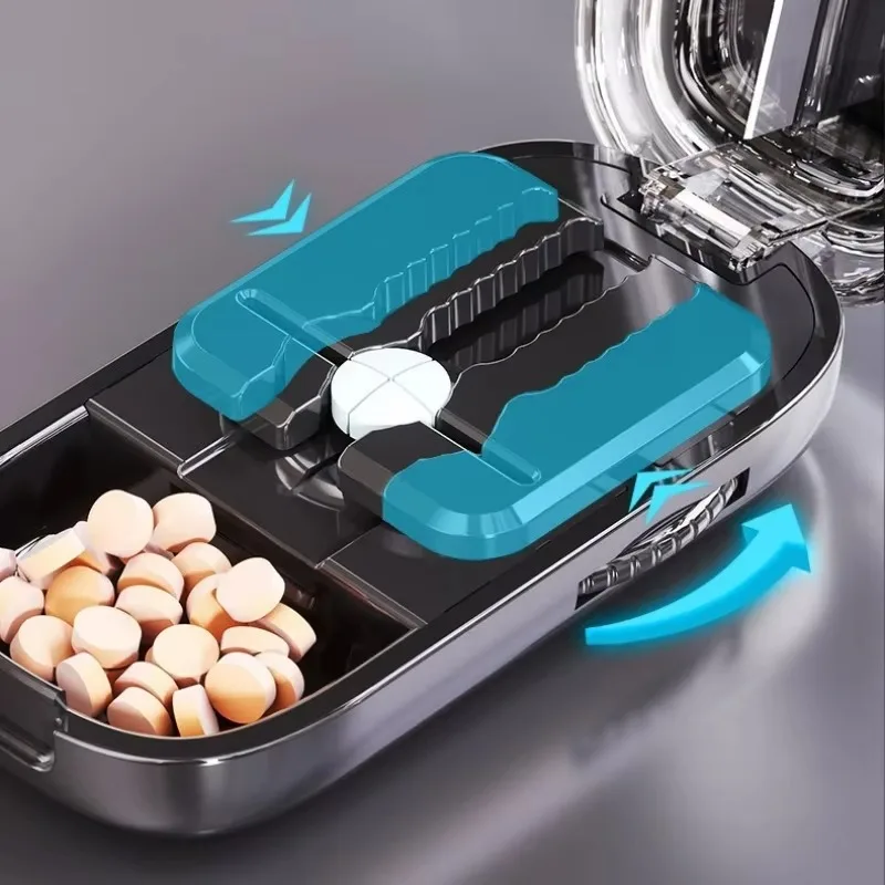 Pocket Size Dustproof Pill Cutter Organizer - Image 3