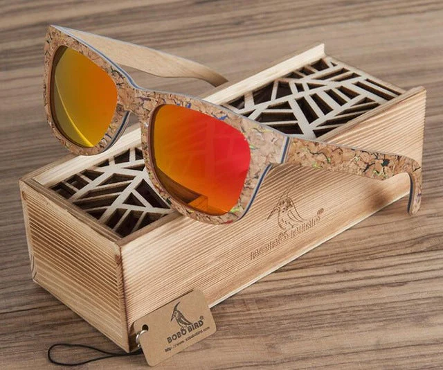 Polarized UV protection Wooden Bamboo Sunglasses for Men - Image 3