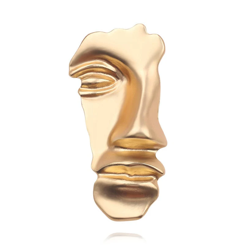 Polished Portrait Artistic Metal Face Pin Brooches - Image 7