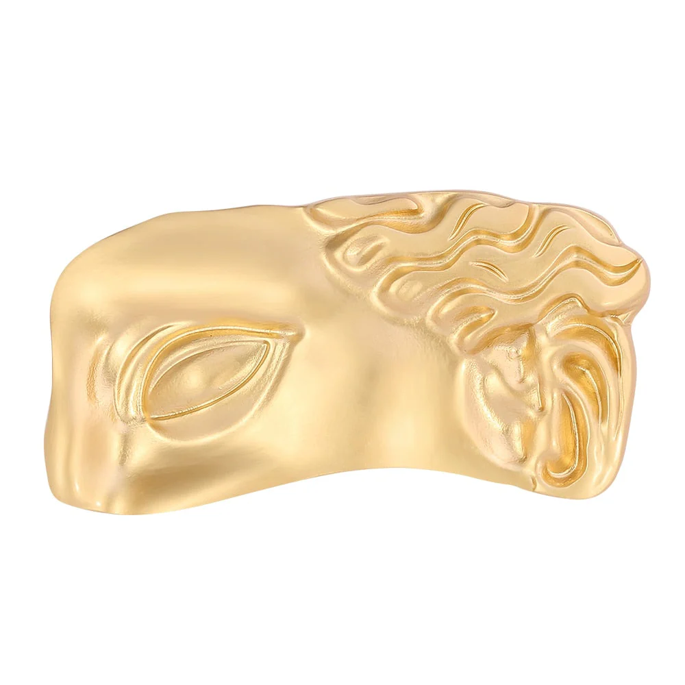 Polished Portrait Artistic Metal Face Pin Brooches - Image 8