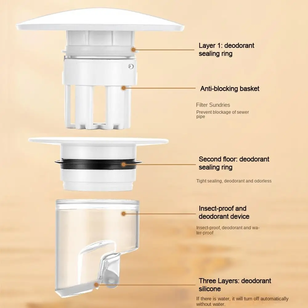 Pop-Up Universal Anti-Odor No Bug Bathroom Sink Strainer - Image 4