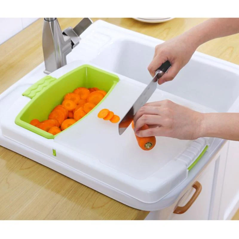 Portable Cutting Board Vegetable Drainer - Image 4