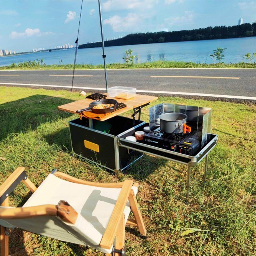 Portable Foldable Outdoor Camping Cooking Kitchen Table - Image 2