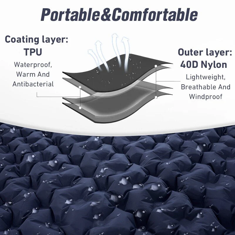 Portable Inflatable Built-in Pillow Nature Nest Camping Bed - Image 4