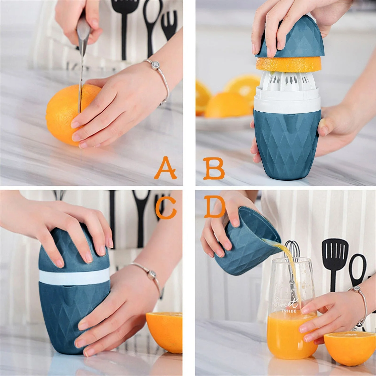 Portable Mini Orange Lemon Press Hand Squeezer - Image 4