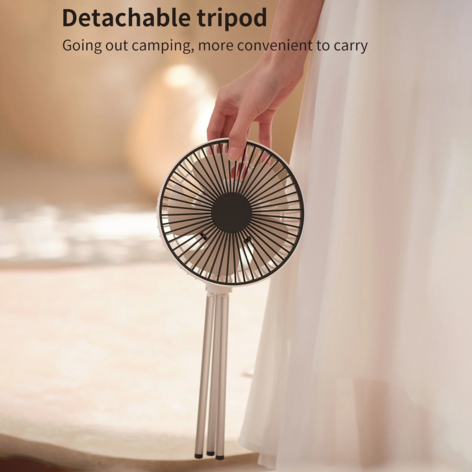 Portable Rechargeable Power Bank Fan Light - Image 10