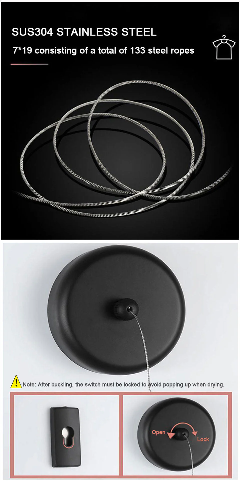 Portable Retractable Laundry Drying Rack Rope - Image 9
