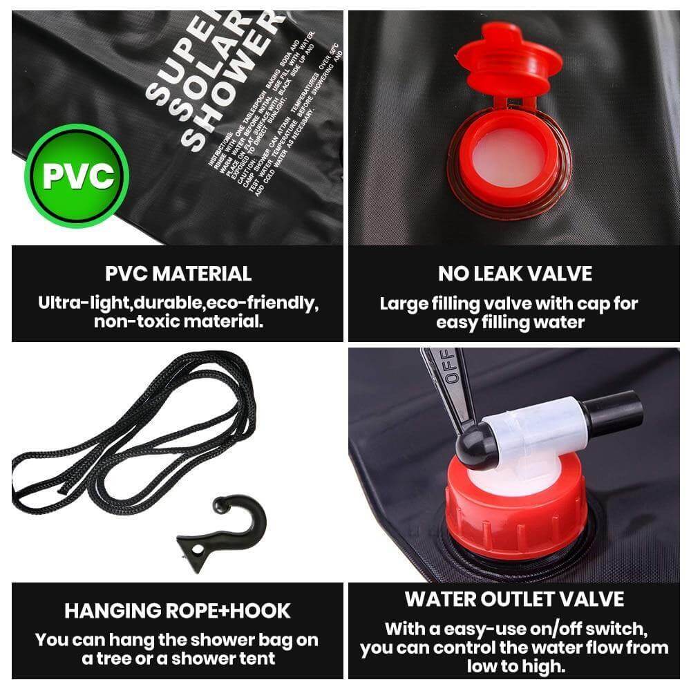 Portable Solar Heated Camping Shower Bag - Image 6