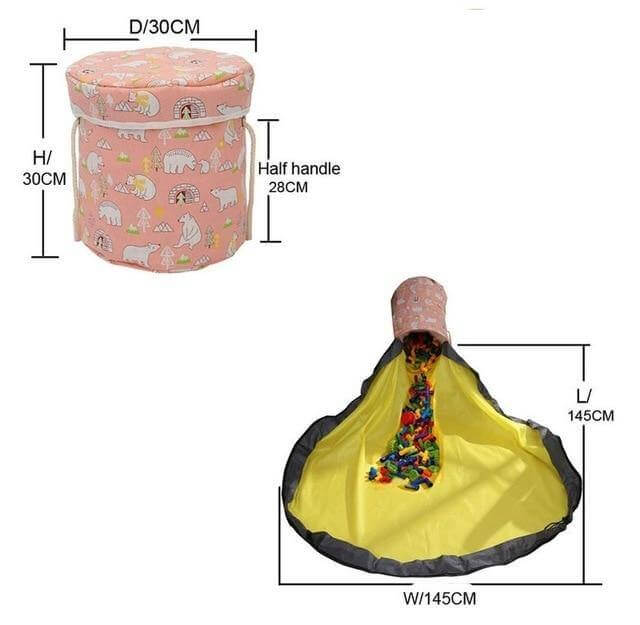 Portable Toy Easy Clean-up Storage Organizer Bag - Image 8