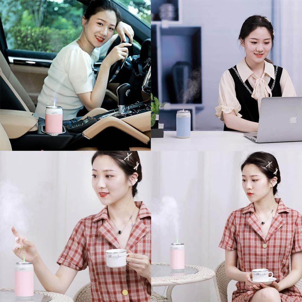 Portable Ultrasonic Bottle Air Humidifier with Mini Lamp - Image 10