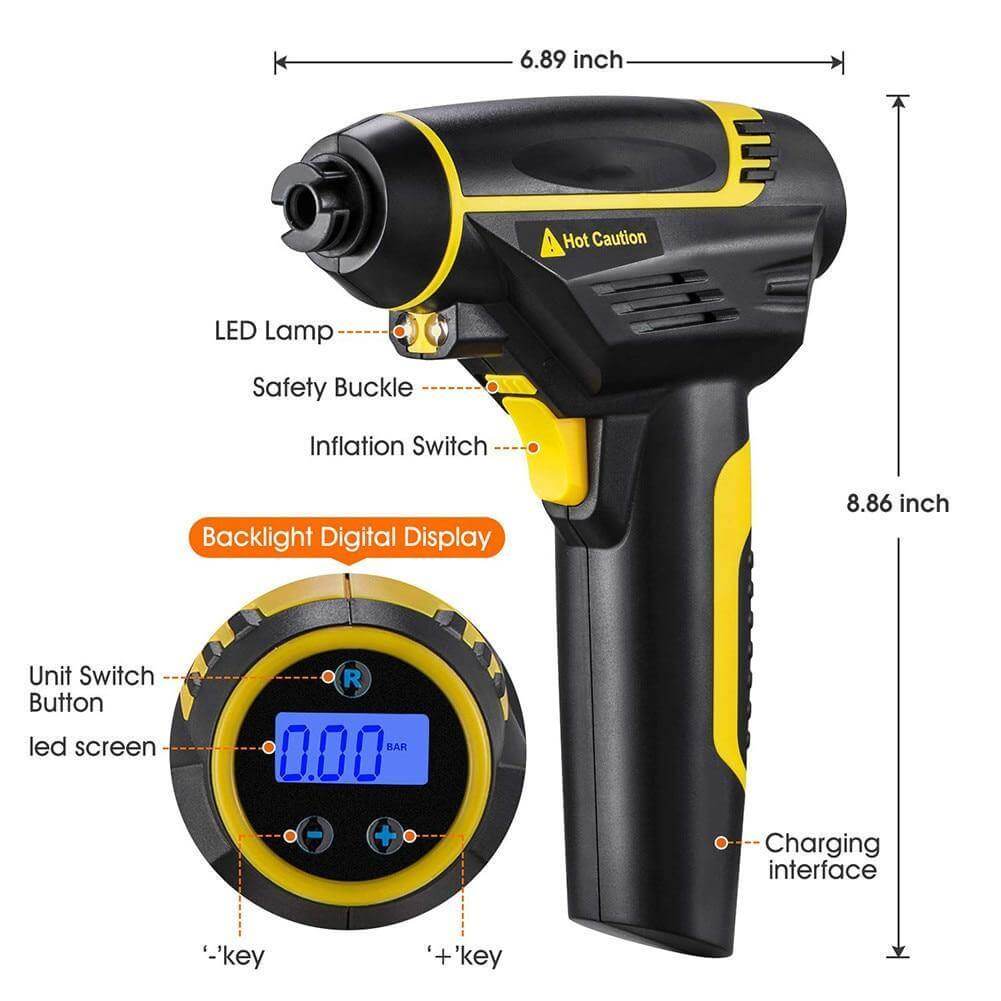 Portable Wireless Digital Car Tire Air Compressor - Image 6