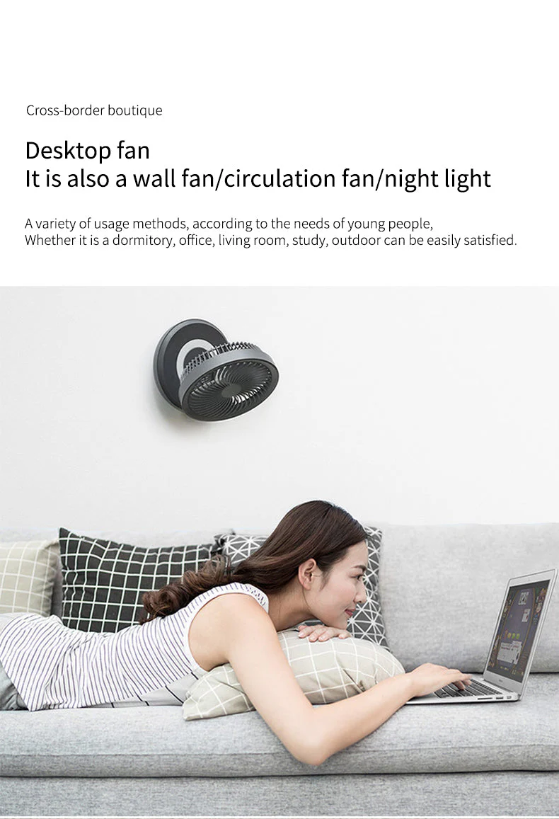 Portable Wireless Foldable Fan Night Lamp - Image 6