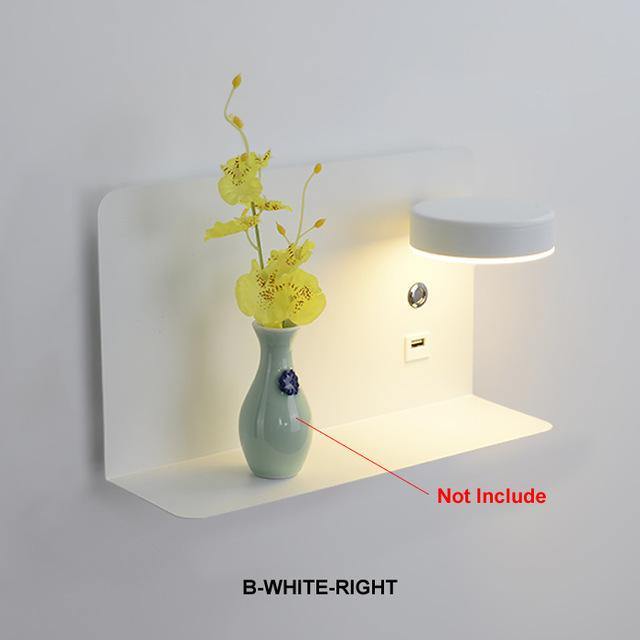 Pragmatism LED Wall Lamp Shelf with USB Phone Charger - Image 3